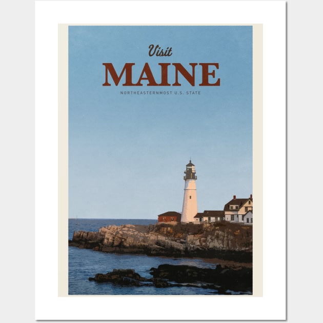 Visit Maine Wall Art by Mercury Club